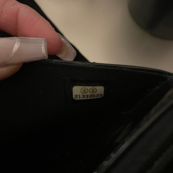 Chanel Wallet on Chain CC Eyelet Quilted Black Patent Leather Cross Body Bag - Picture 10 of 12